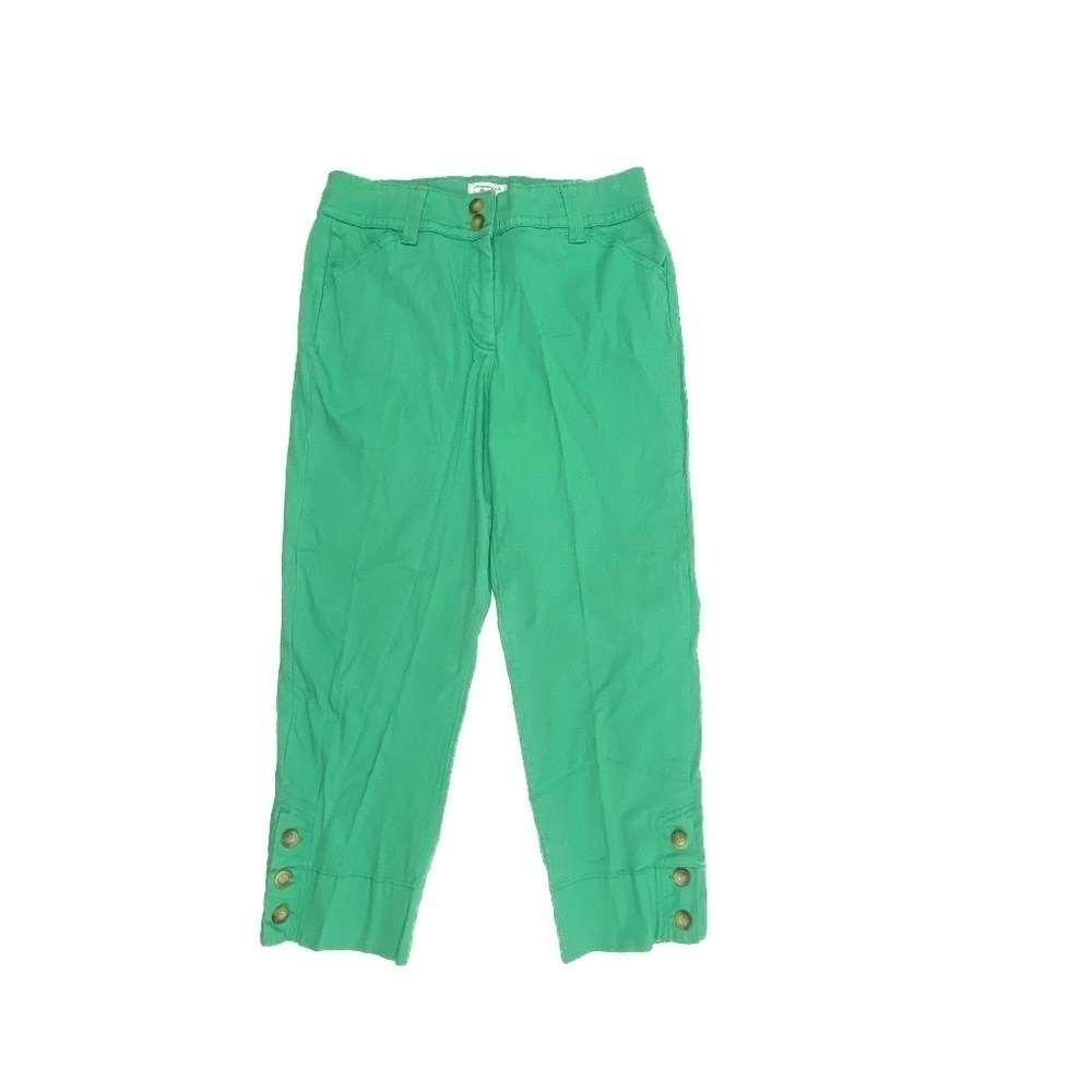 Charter Club Classic Fit Crop Button Hem Women's size 8 Pistachio‎ Green Pants